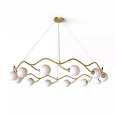 Contemporary Glass Chandeliers with Ring Design
